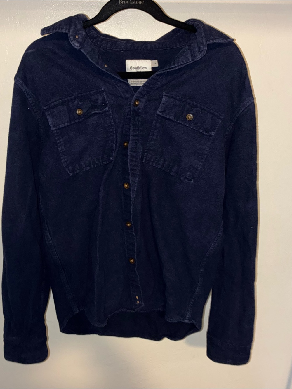 Goodiellow navy blue flannel jacket pullover - Picture 1 of 4